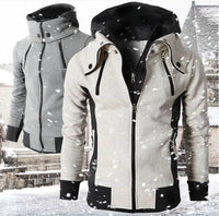 Mens Zip Up Hooded Jacket Two Piece Sports Cardigan Set Slim Casual Wear For Active Lifestyle